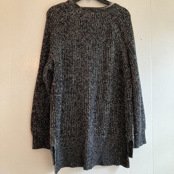 Ellen Tracy Slouchy Sweater Cotton Blend Herringbone Ragg High Low Overs… - Picture 5 of 10
